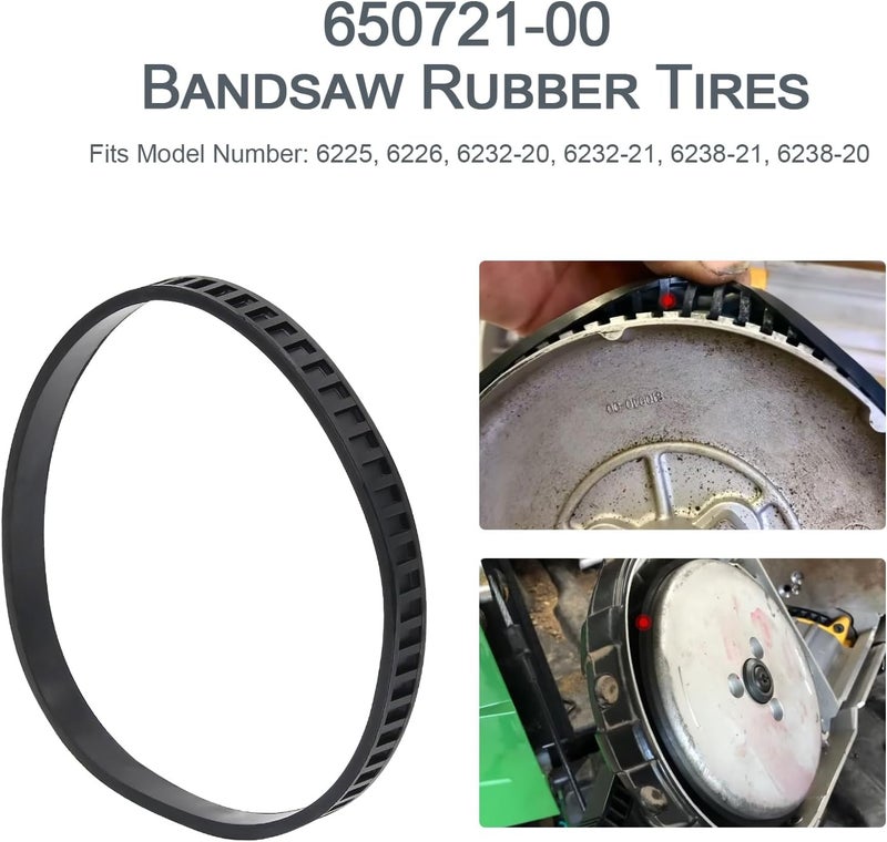 Thaekuns 650721-00 Bandsaw Rubber Tires for Dewalt- High-Grip Durable Replacement, Fits for POWERTEC/WEN Band Saws, Anti-Slip Design (4 Pack) - Image 2